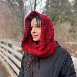 Red Handmade Infinity Scarf